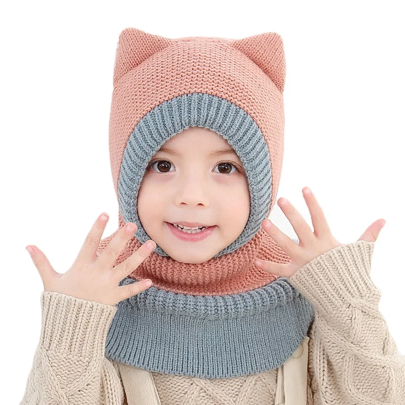 Новые Вязаные Непродуваемые шапки для маленьких мальчиков и девочек теплые