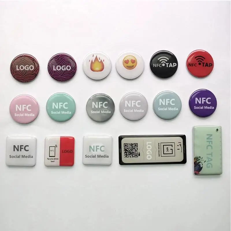 Круглый логотип на заказ антиметаллическая Водонепроницаемая наклейка Ntag213