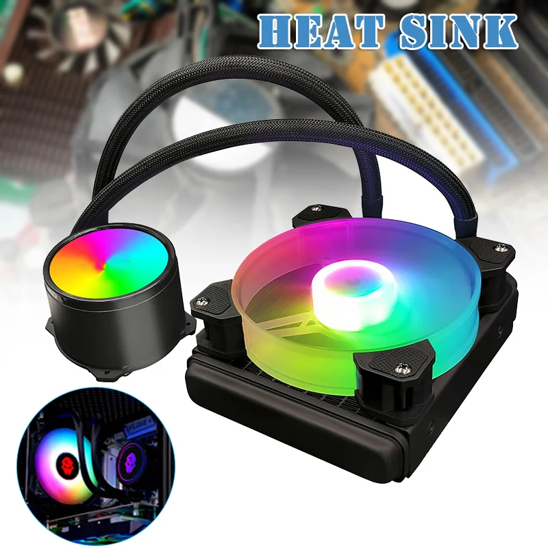 

RGB Cooling Fan Water Cooling Radiator CPU Integrated Single Drain Cooling Kit Computer Case Radiator Fan UY8