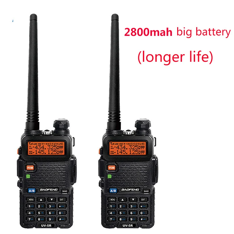 2 шт. BAOFENG UV-5R v5r hf трансивер для прогулки разговора vox sos светодиодный фонарик fm радио связь 10 км Охота 2 способ радио