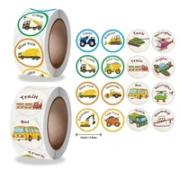 500pcsroll 2 5cm cute cartoom car transport knowledge stickers children reward decoration stationery stickers