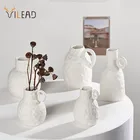 VILEAD керамическая белая декоративная ваза для цветов скандинавский Рабочий стол арт поддержка для плантатора для дома гостиной украшения аксессуары Подарки