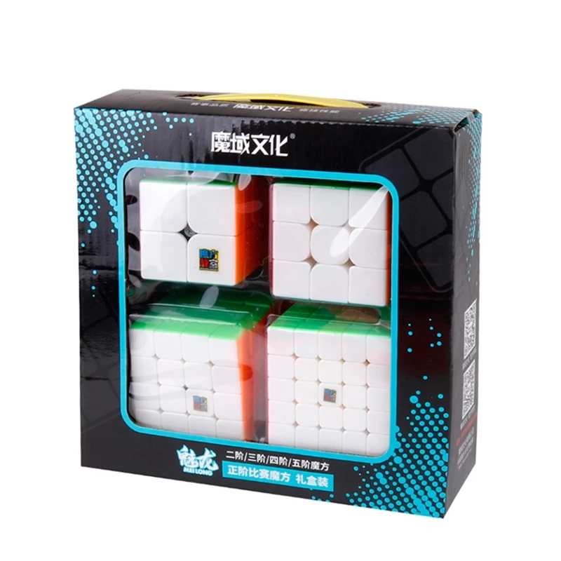 MOYU 4 шт. куб набор 2x2x2 3x3x3 4x4x4 5x5x5 волшебный Набор кубиков для детей подарочная