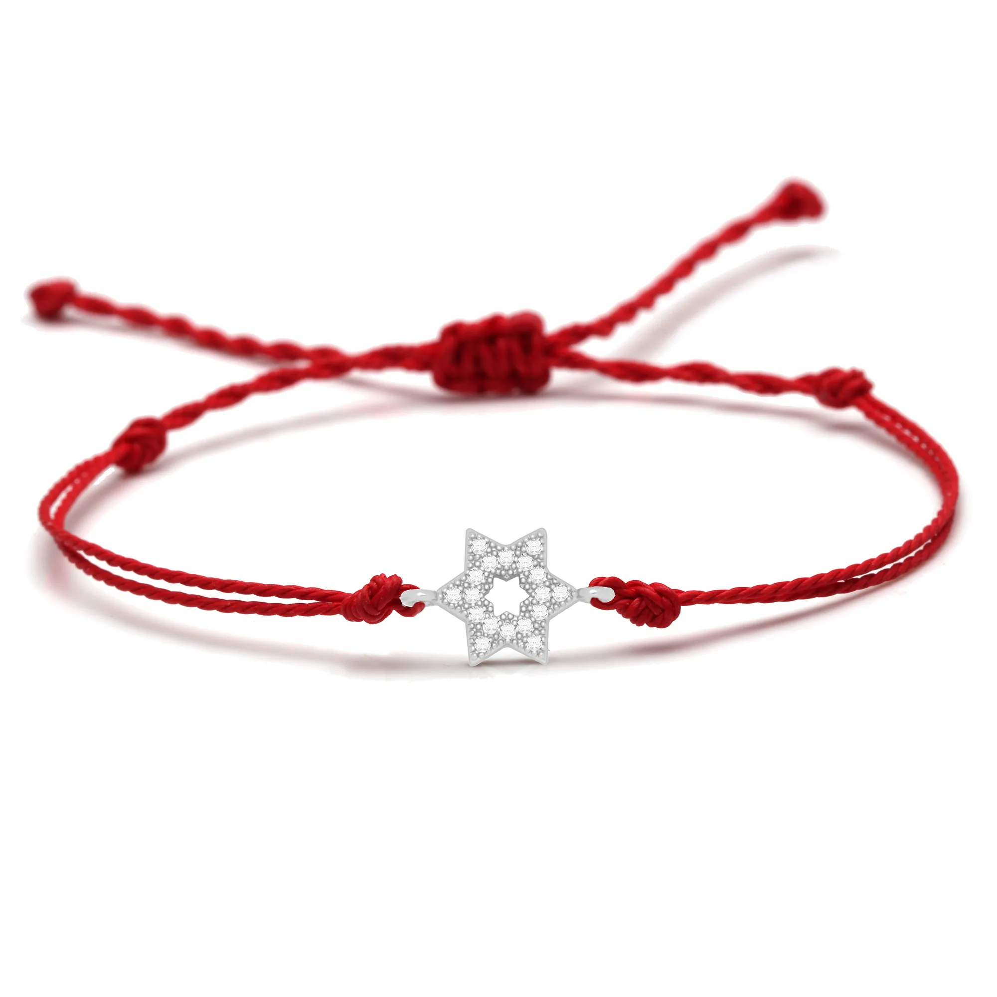 White Cubic Zirconia Crystal Magen David Jewish Stars Charm Bracelet Women Men Girl 2019 New Fshion Star of Jewelry Gift | Украшения и