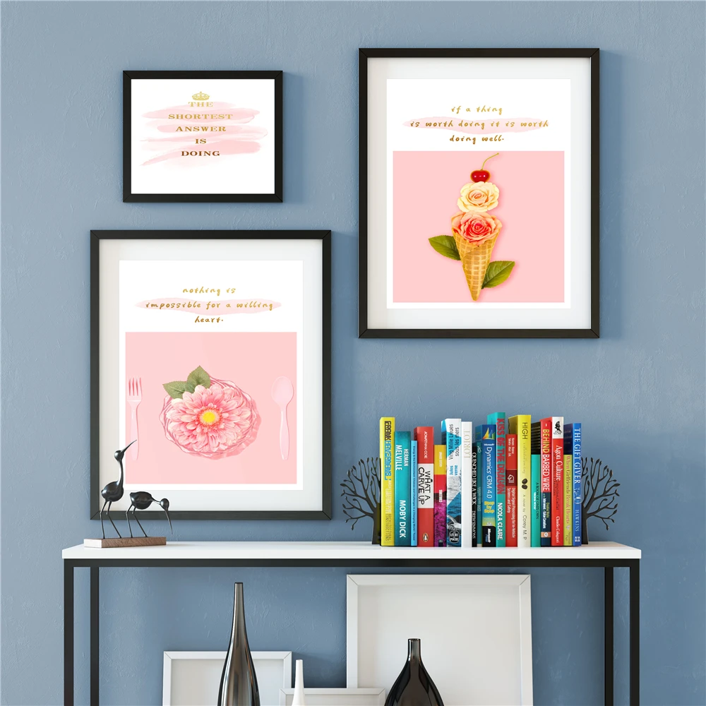 Оригинальная матерчатая постер из шелковой ткани розовый цветок тюльпана розы