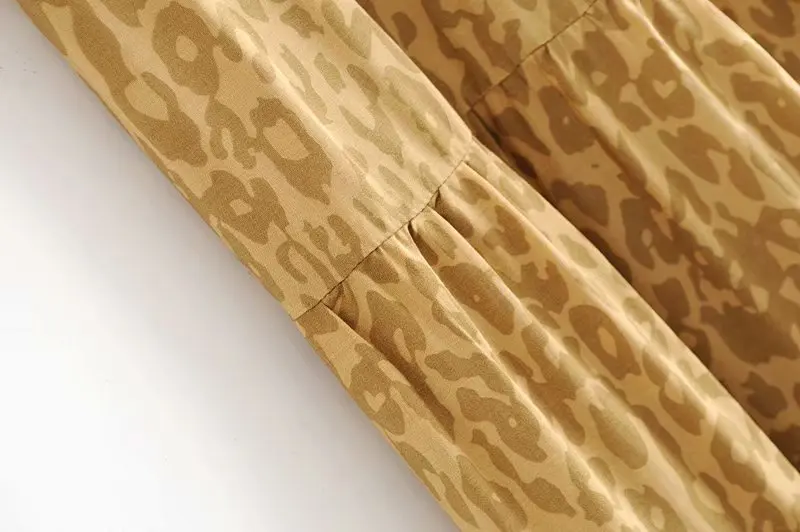 Платье женское Винтажное с леопардовым принтом Пляжное богемное Макси платье на