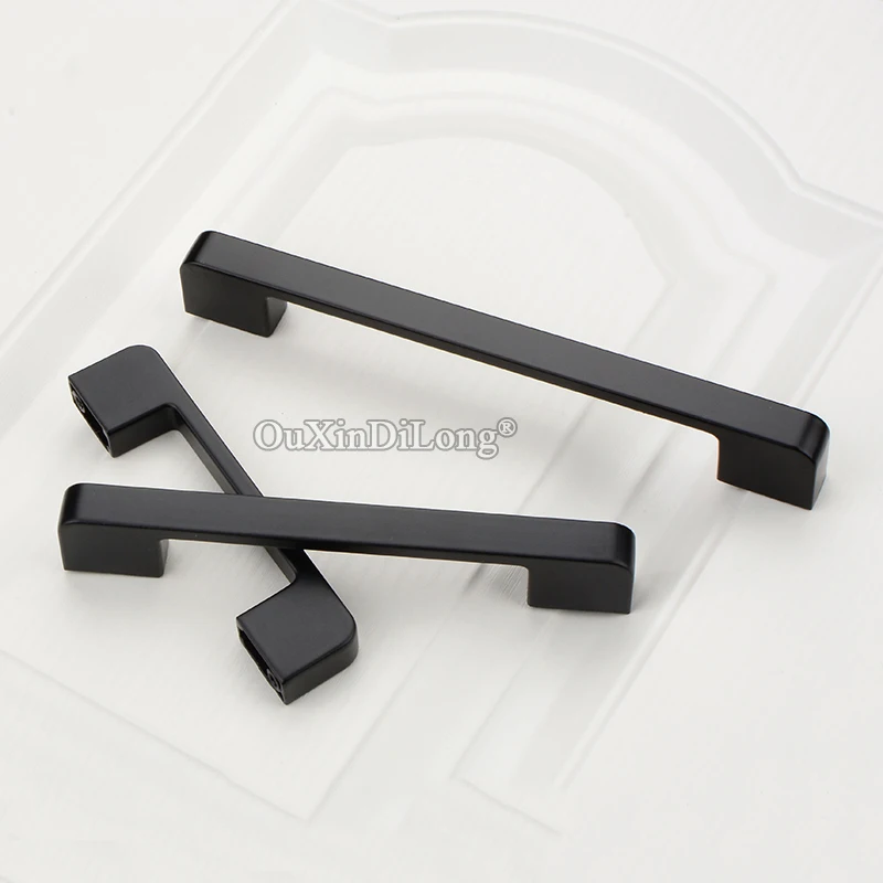 Классический черный 10 шт Европейский сплошной кухонный шкаф дверные ручки ящик
