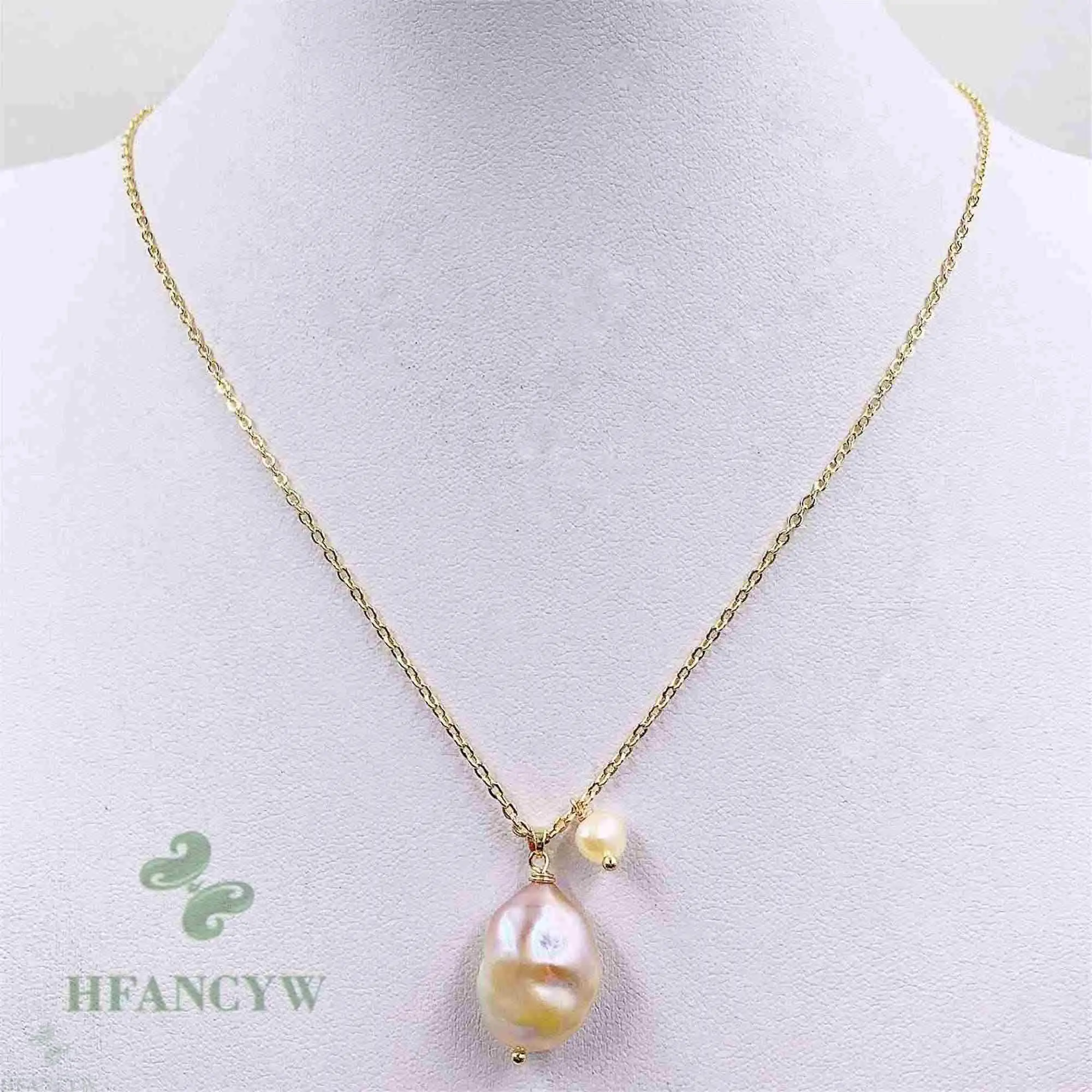 13-16mm Natural Baroque Freshwater Pearl Necklace 18 inches Chic Chain Women Hang Cultured Wedding | Украшения и аксессуары