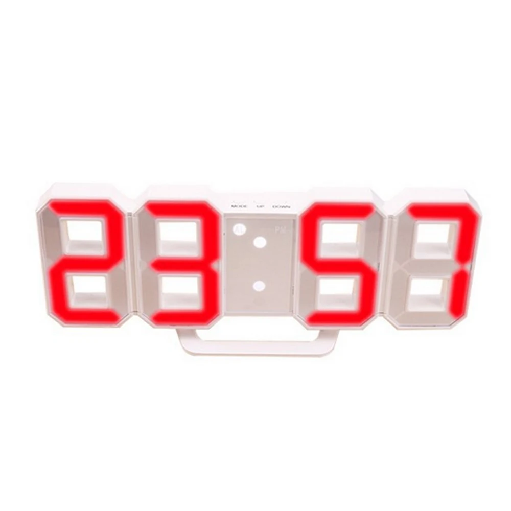 3D LED Digital Wall Clock Date Time Nightlight Display Alarm Home Living Room Decor Modern Design Table Desktop Clocks | Дом и сад