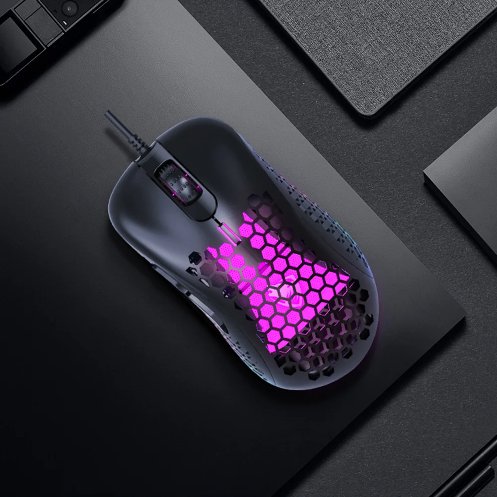 Игровая мышь USB Проводная сотовая дыра 4-цветная подсветка оптическая для T-WOLF G540