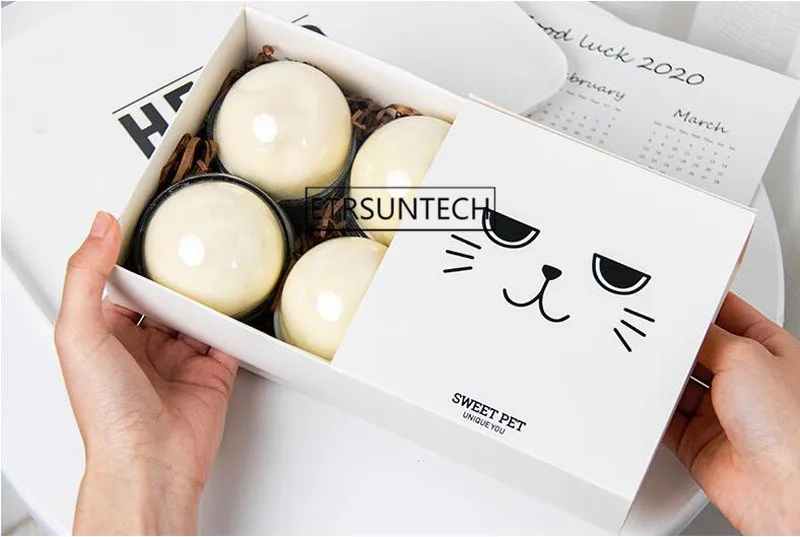 100 шт. коробка для торта с милыми животными дизайн кошки собаки десерт печенье