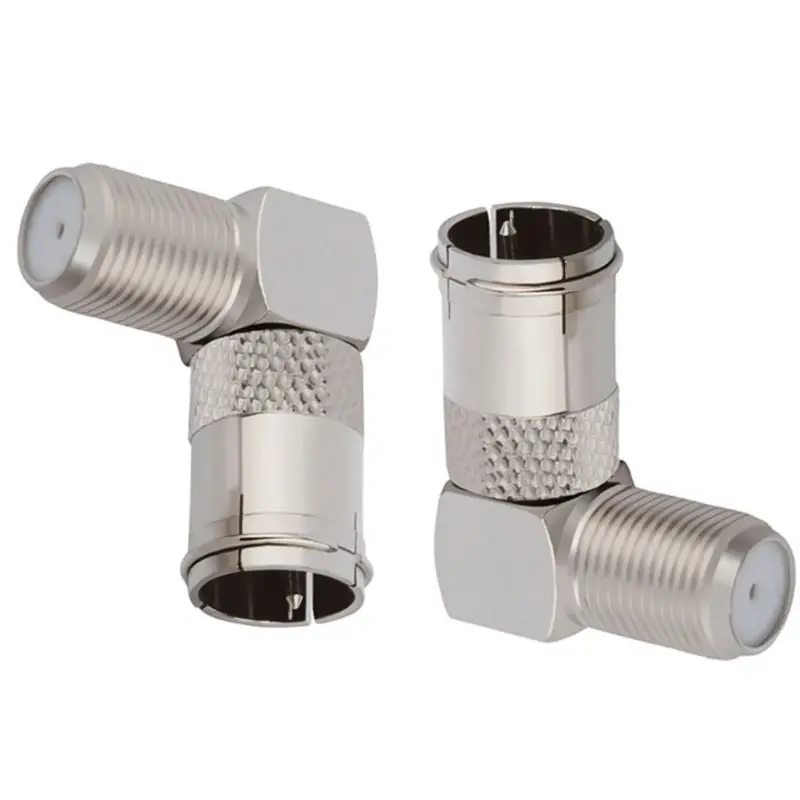 

5Pcs 90 Degree Right Angled TV Aerial Cable Connector RF Coaxial F Female Socket 23GB