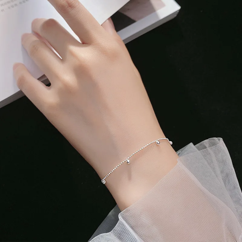 Женский браслет из серебра 19 5 пробы с бусинами | Украшения и аксессуары