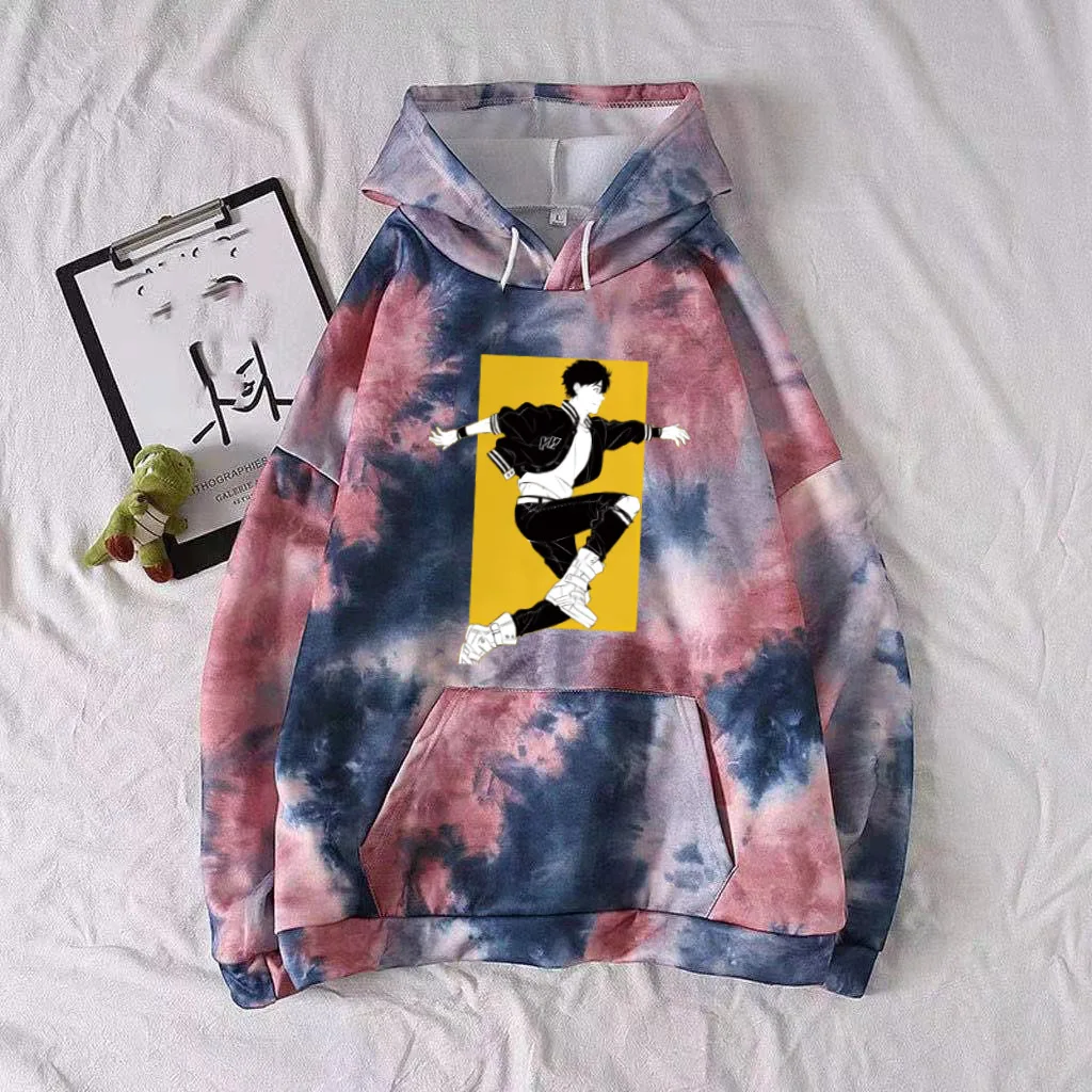 

Uniex Anime Banana Fish Tie-dye Hoodie Pullovers Tops Long Sleeve Loose Hip Hop