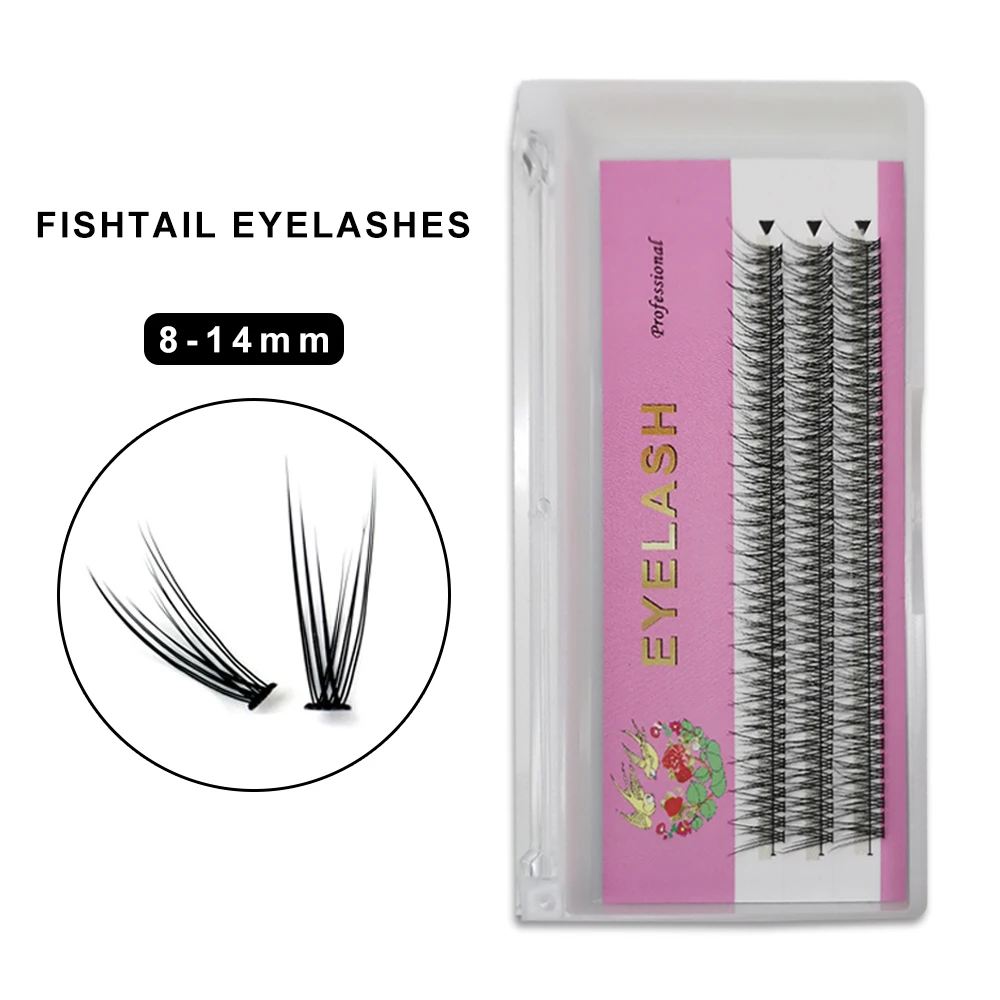 

AINIFLY Fishtail Eyelash Extensions Natural Individual Lashes Curling High Quality PreMade Volume Fans False Eyelashes Wholesale