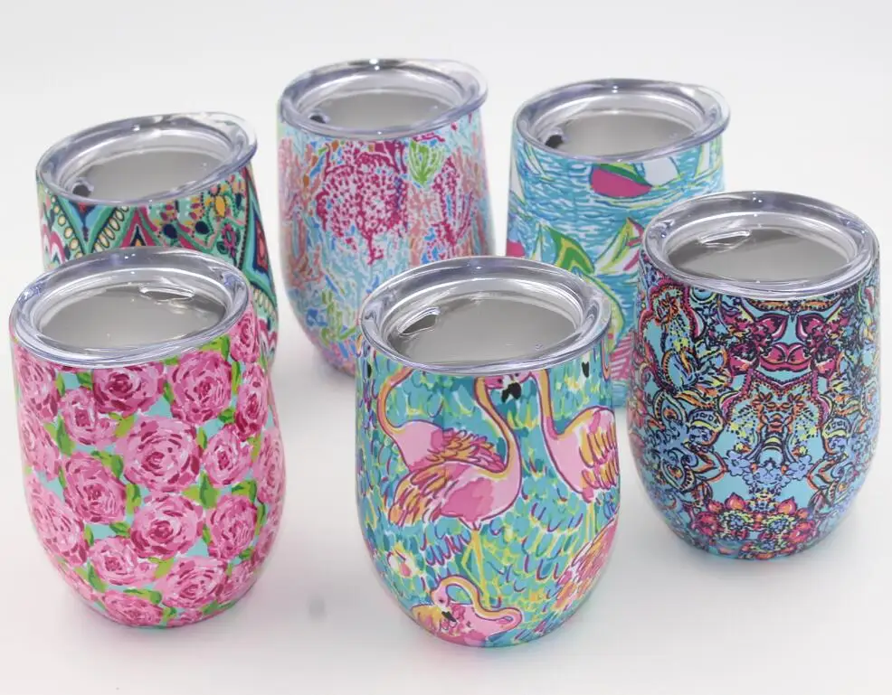 20 цветов дизайн Фламинго 12 унций вино стакан 9 яйцо чашки вина стекло двойными