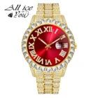 Модные часы ALLICEONYOU со сверкающими микрозакрепками из фианита, украшения в стиле хип-хоп, подарочные украшения из нержавеющей стали