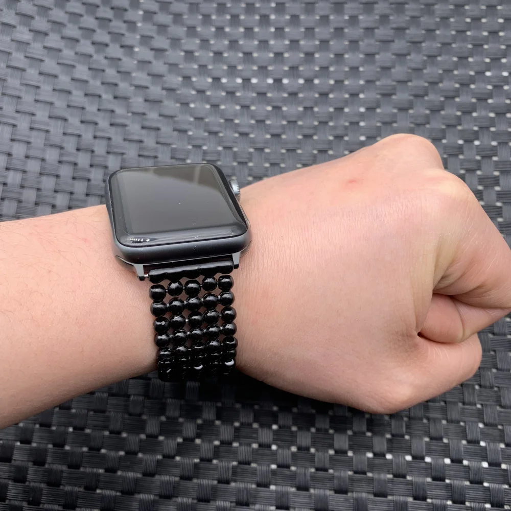 Ремешок из нержавеющей стали с бусинами для Apple Watch браслет iWatch Series 2 3 4 5 6 SE 38 мм 40 42