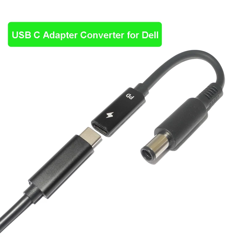 

USB Type C Female to 7.4*5.0mm Male Plug Converter Laptop Dc Power Adapter Connector Cable Cord for Dell Latitude E6320 E6330