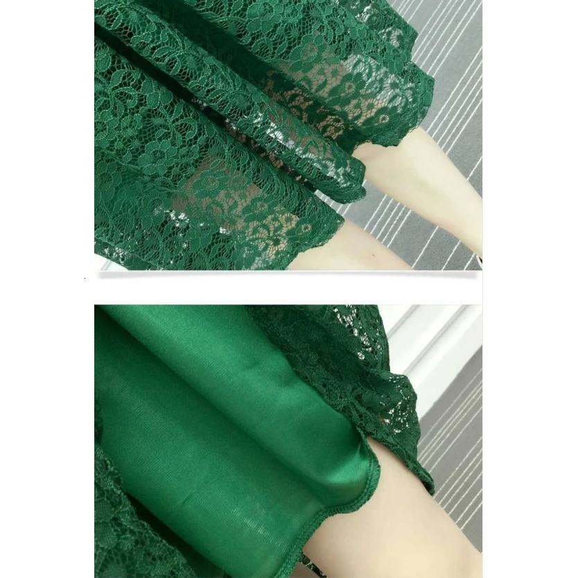 

BGW Fashion V-neck Lace Cocktail Dresses Cut Out Three Quarters Sleeve Prom Party Cheap Dress Green White Vestido Cocktail