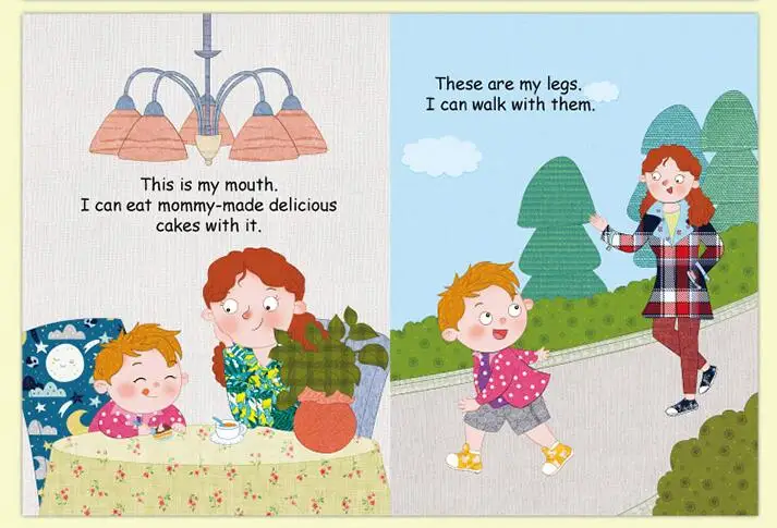 12 шт./компл. моя семья тема обучающая английская цветная картина книги дети
