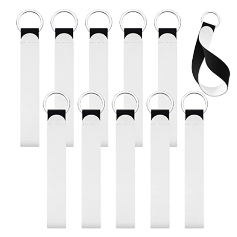 

10 Pieces of Thermal Transfer PU Leather Sublimation DIY Blank Wrist Lanyard Suitable for DIY Crafts Ladies and Girls
