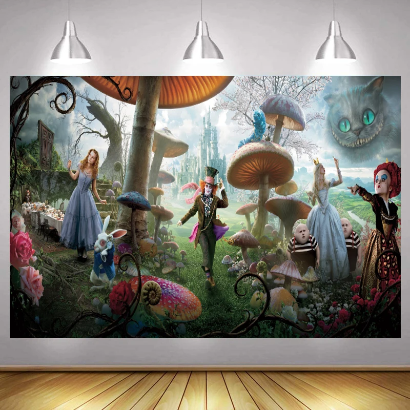 Алиса в чудо фон для фотосъемки замок девочек детский день рождения украшение