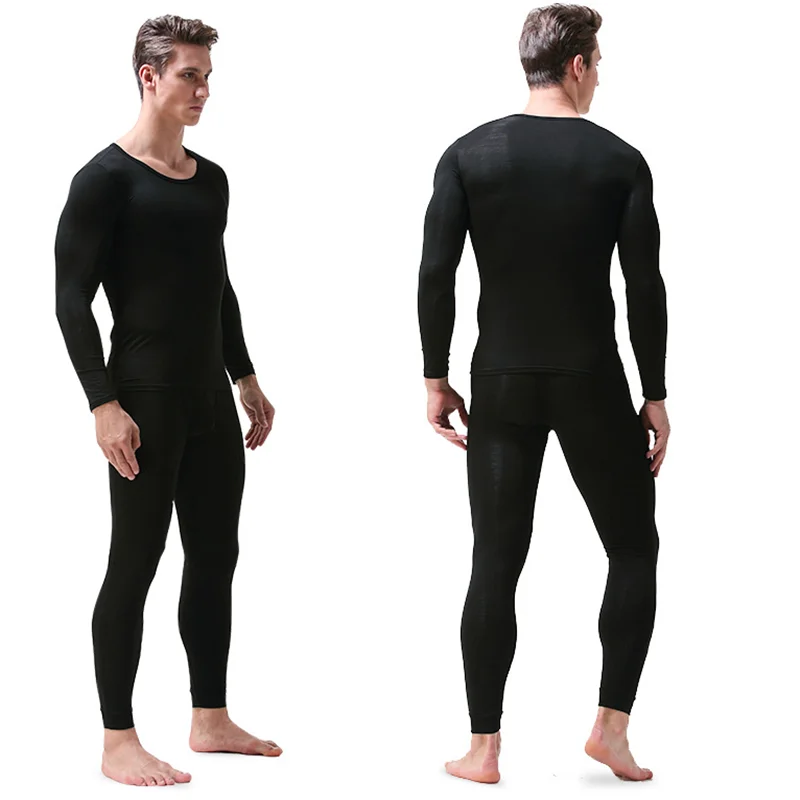Мужские тонкие эластичные футболки с круглым воротом и Термальность нижнее