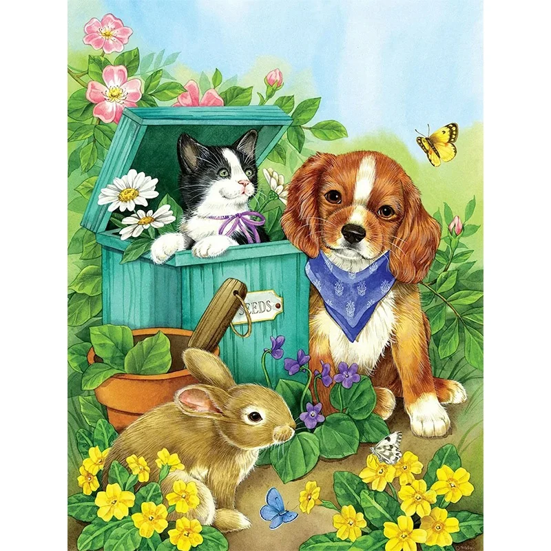 

DIY 5D Diamond Painting Animal Full Drill with Number Kits Home and Kitchen Wall Decoration Gifts for Adults and Kids