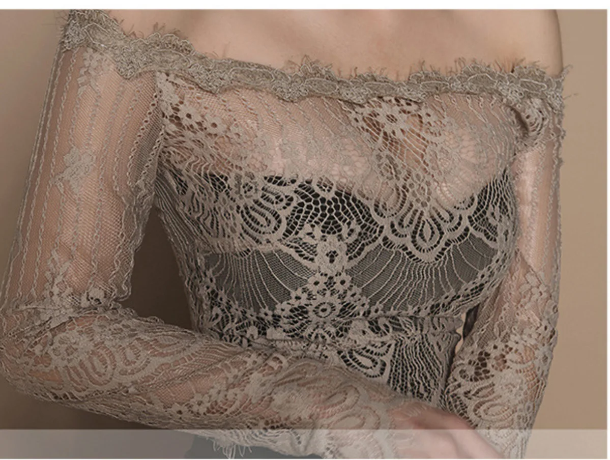 

BacklakeGirls 2021 Ladies Lace Patchwork Dress Open Back Split Slim Sheer Long Sleeves Hip Wrapped Pencil Dress Sexy Party Dress