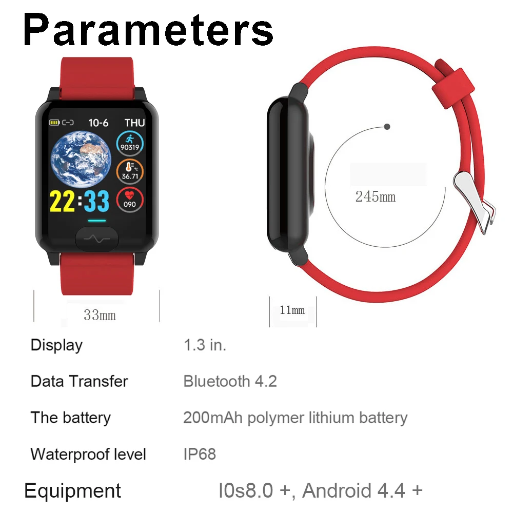 

SmartWatch ECG+PPG IP67 Bracelet Temperature Heart Rate Blood Oxygen Waterproof Monitoring Instrument Temperature Smart Watch
