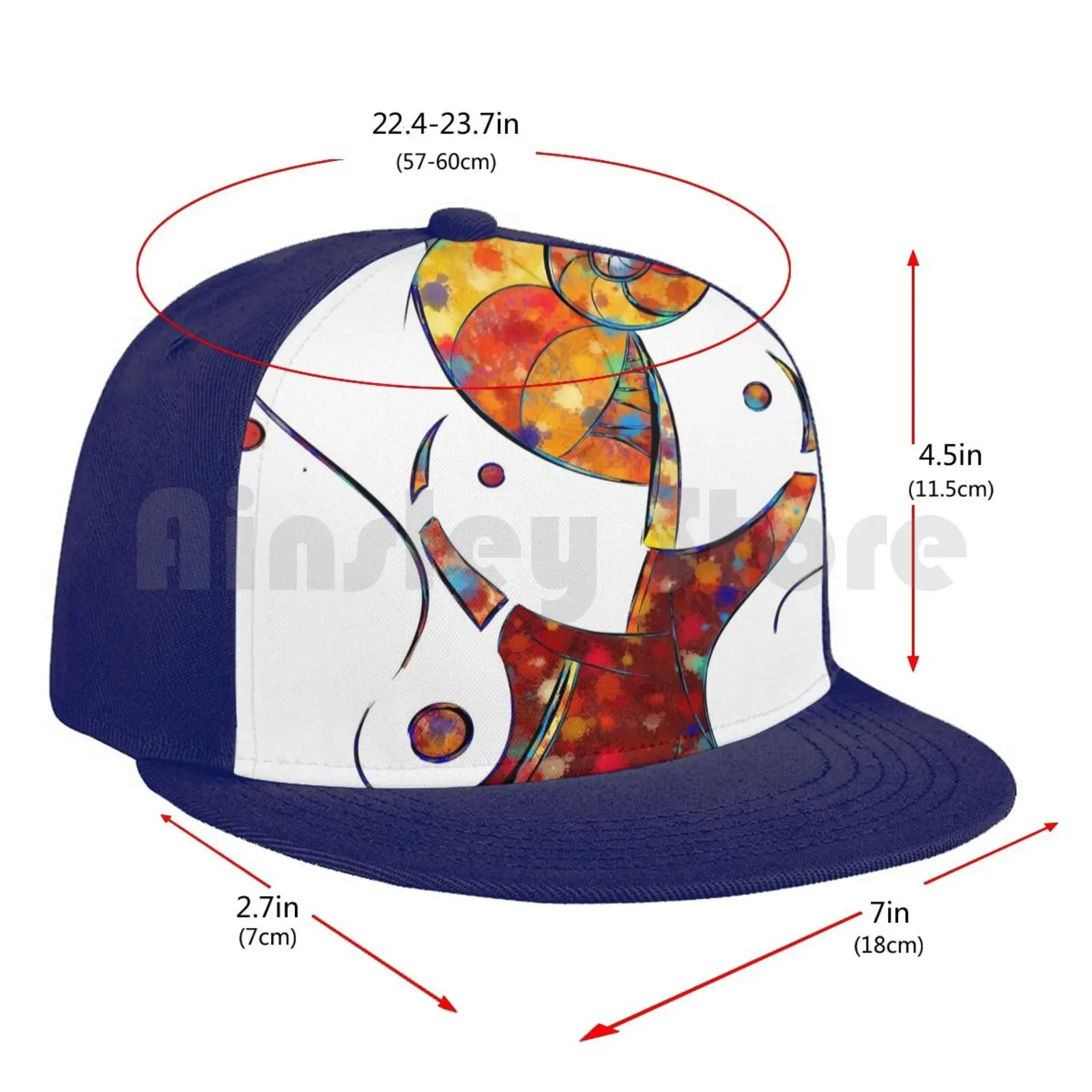 

Espanessua-Imaginery Spiral Flower Baseball Cap Unisex Mesh Casual Print Adjustable Imaginery Imagination Spiral Spiral Art