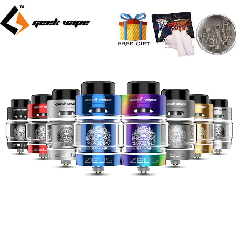 Новый цветной атомайзер Geekvape Zeus Dual RTA Tank 4 мл электронная сигарета с поддержкой