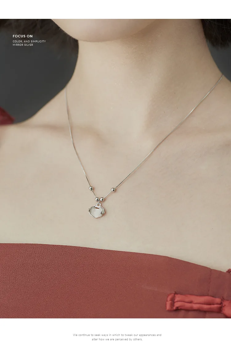 Ожерелье в китайском стиле из стерлингового серебра винтажная цепочка для