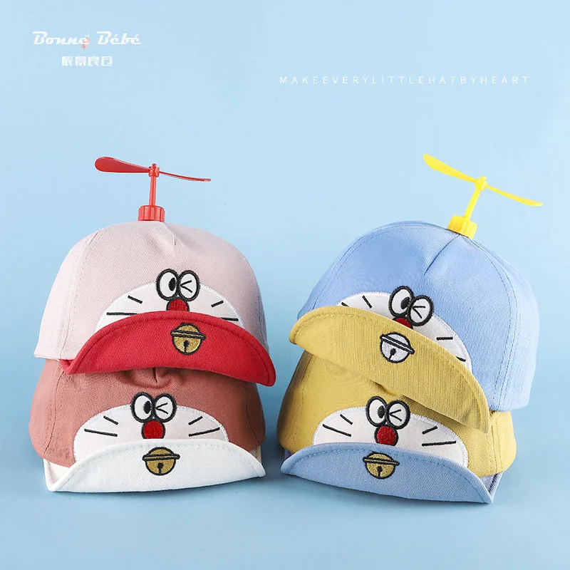 

hat 2020 Spring Flight Cat Pure Cotton Embroidered Brim Cartoon Soft Eaves New Style Baby cap