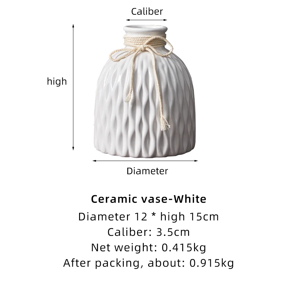 Современный домашний декор керамическая ваза для гостиной белый оригами узор с