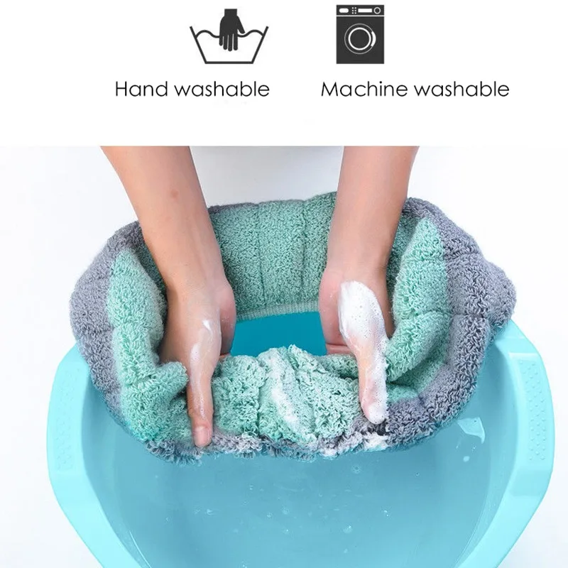 Зимняя женская Обложка теплое сиденье для туалета 1 шт. моющиеся аксессуары