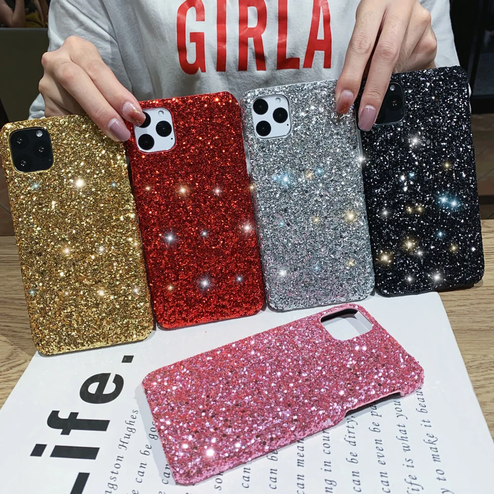 

Luxury Sparkle Glitter Phone Case for IPhone 11 Pro XS X Xr Xs Max 8 7 6 6s Plus SE2020 12 Mini Christmas Sequins Slim Cover