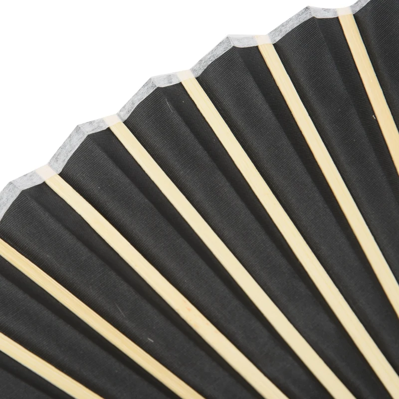 Black Silk Hand Fan Bamboo Ribs Held Personal | Дом и сад