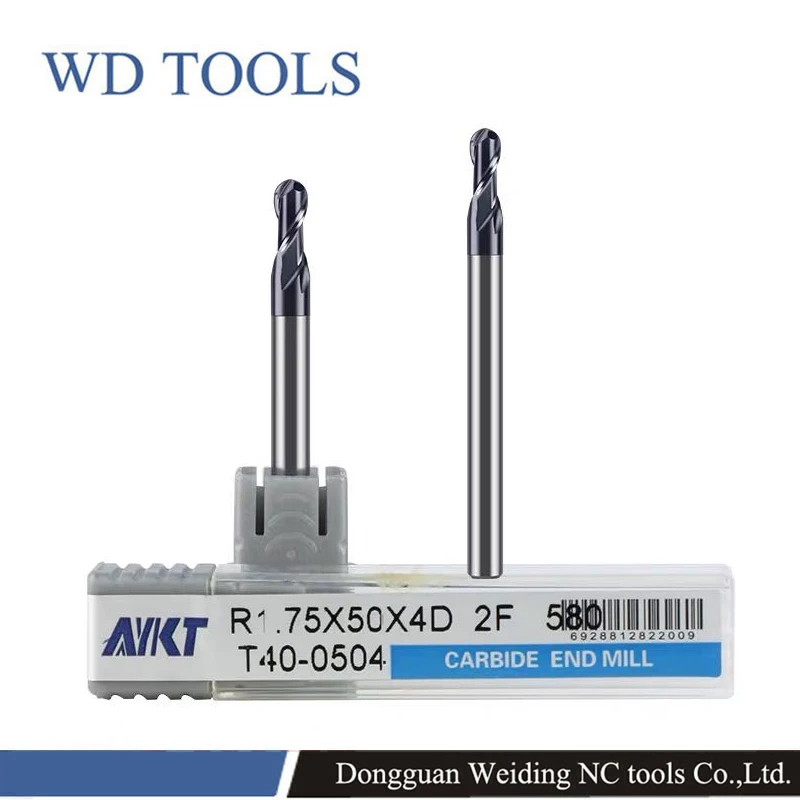 

Концевая фреза HRC58 с 2 канавками и шариковым носом, фреза из карбида вольфрама, фреза с ЧПУ, фрезерный инструмент, режущие инструменты для нер...