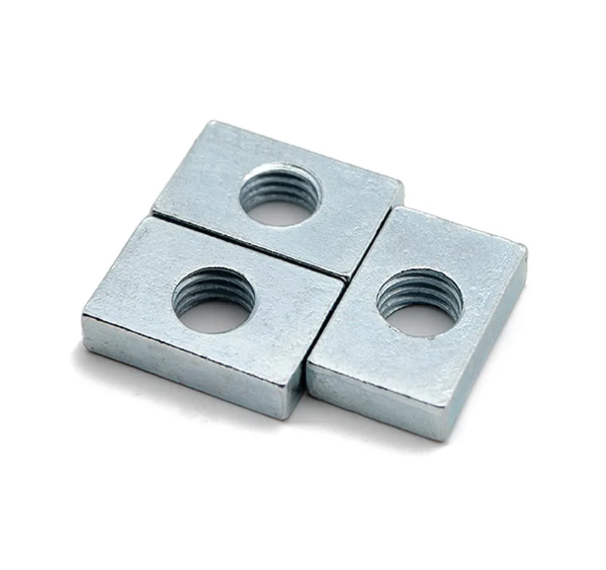 

50pcs Aluminum Profile Nut GB39 Rectangular Square Nut M3 M4 M5 M6 M8 Nuts Accessory Slider Block Thin Carbon Steel Countersunk