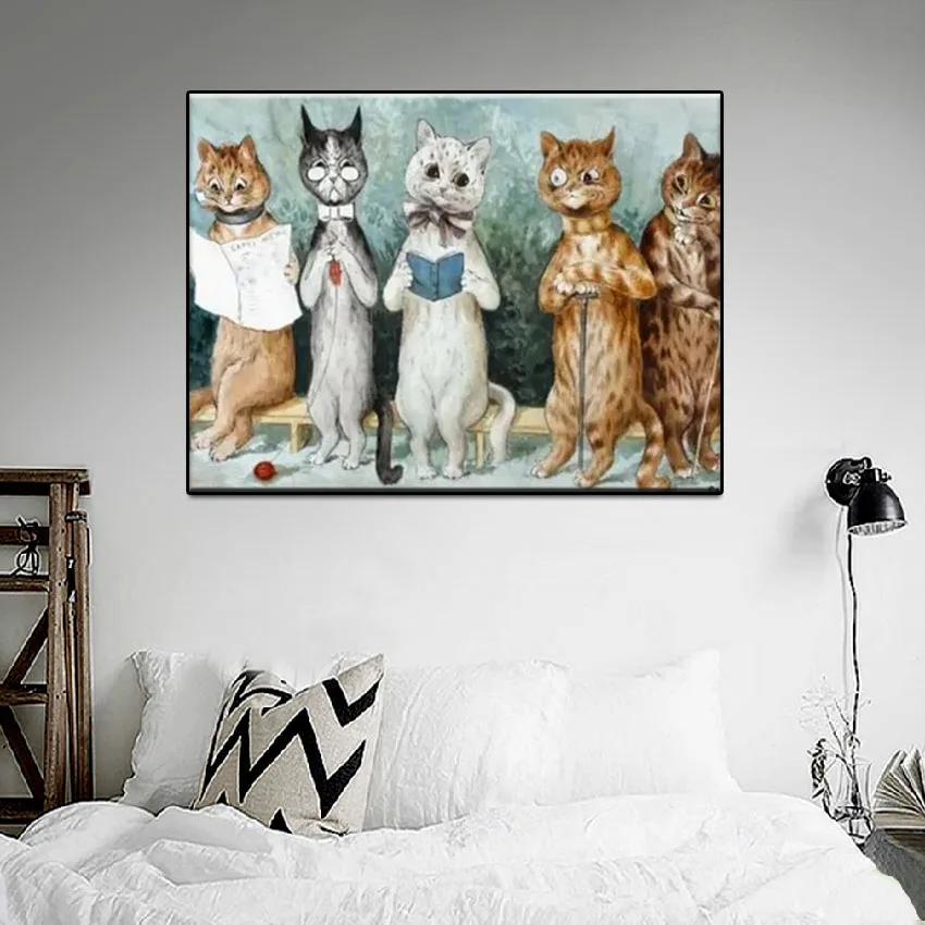 

5D Diy Diamond Artistic Decoration Painting Animal Cats Read Book Square Diamond Round Diamond Customizable Wall Art Decor