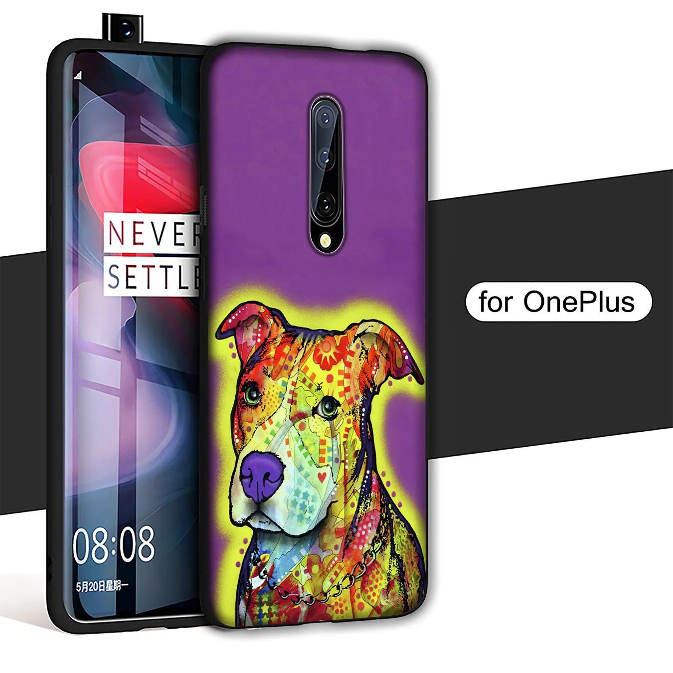 Cute Pitbull Dogs Pop Art Soft TPU Black Silicone Phone Case for OnePlus 7T 7 Pro 6 6T 5 5T One Plus 7Pro Cover | Мобильные телефоны