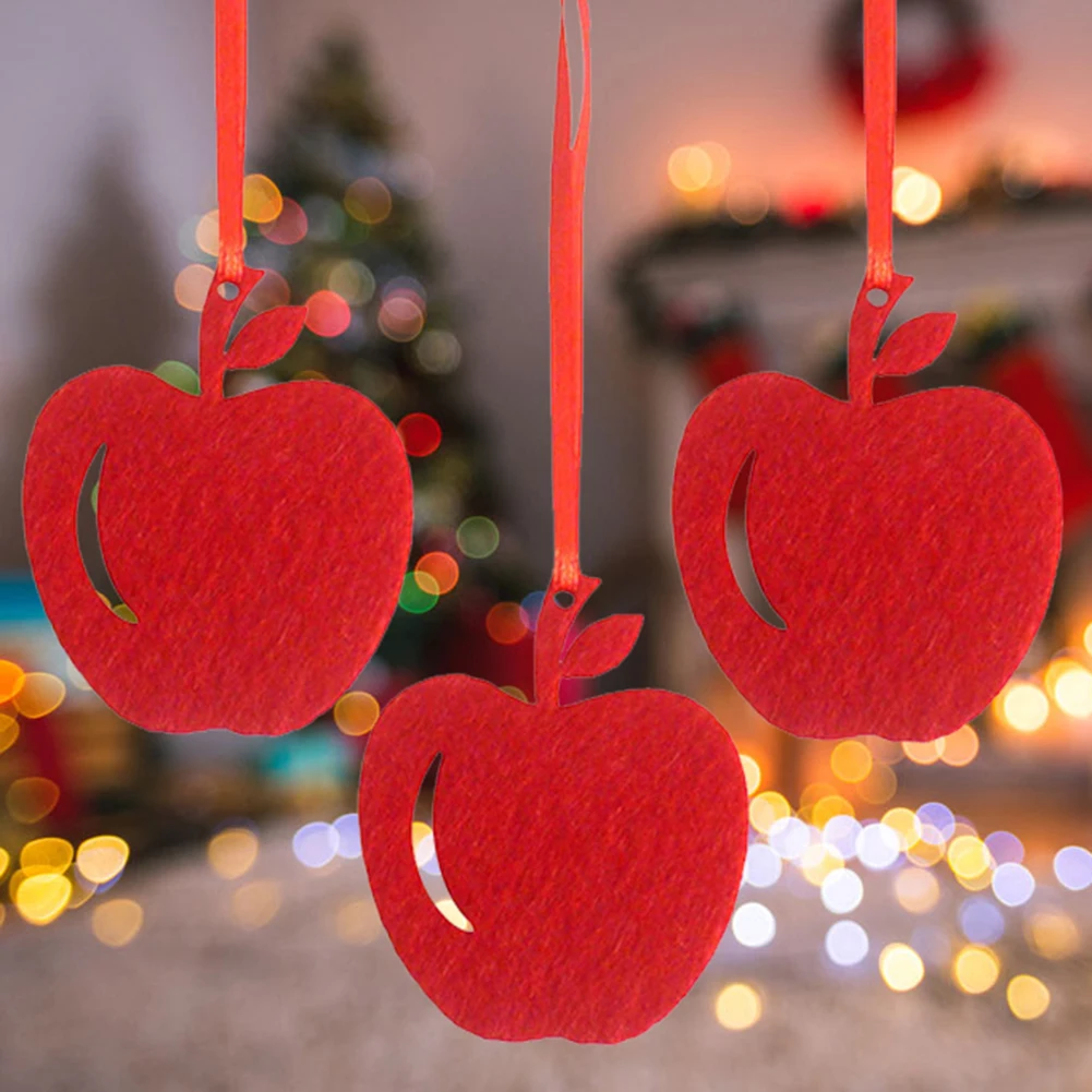 10 шт. рождественские украшения в виде яблока праздничные вечерние подвесные на