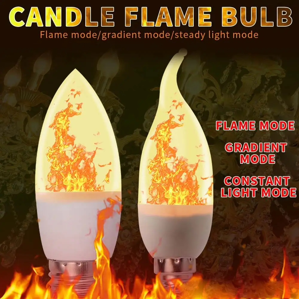 

LED Fire Light Flame Effect Lamp E26/E27 2835 Decoration Lighting Party Living Room Home Corn Bulb Fashion 3W Bar KTV Christmas