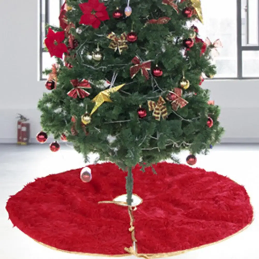 Мягкий 90 см Рождественская плюшевая елка юбка фартук ковер напольный коврик