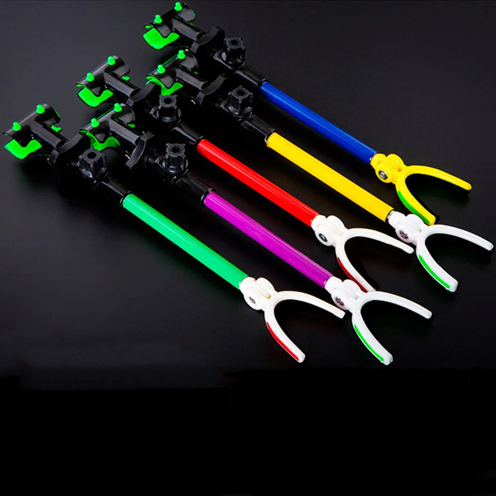 Telescopic Simple Back Stretch Pole Bracket Gadget Stand Accessories Fishing Rod Holder Angler Hand Rotating Carbon | Спорт и