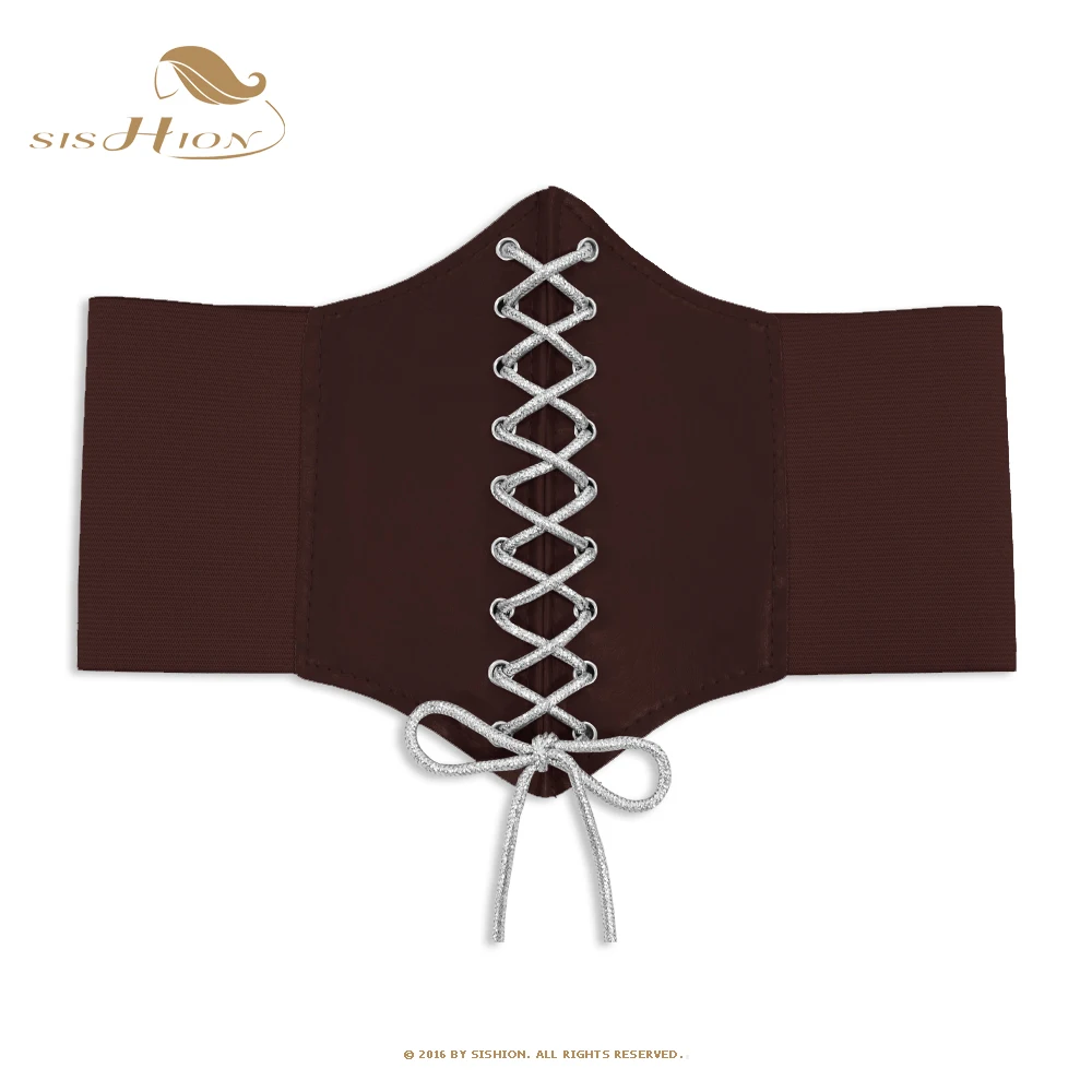 

Женский однотонный корсет SISHION VD2596, черный, красный, розовый, кофейный эластичный широкий пояс в стиле панк, 1 шт., новинка 2022