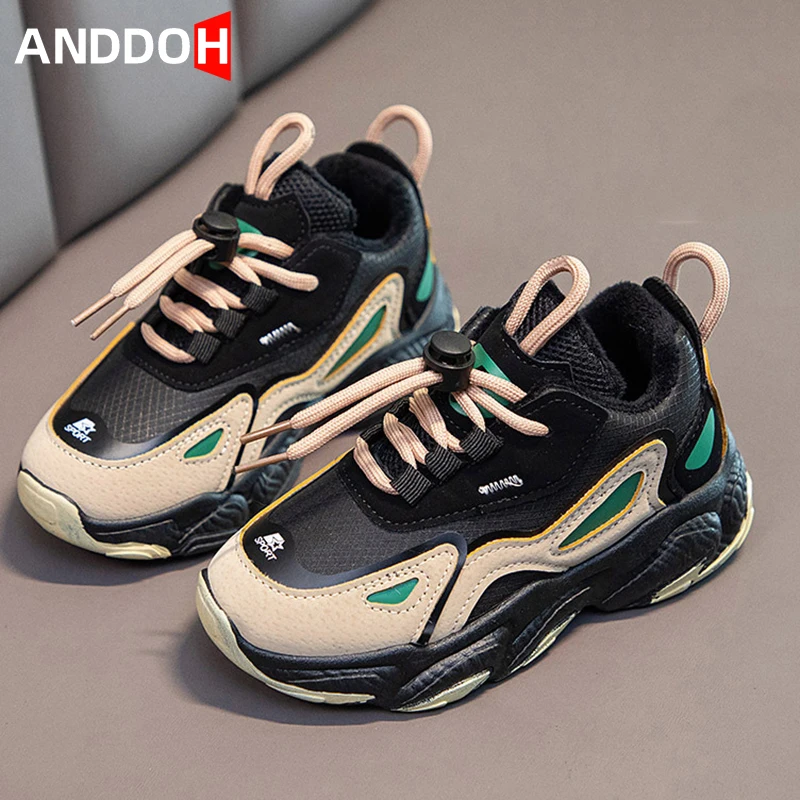

Size 26-35 Kids Warm Winter Cotton Running Sneakers for Boys Girls Children Anti-slip Plus Fleece Sport Shoes buty dla dzieci