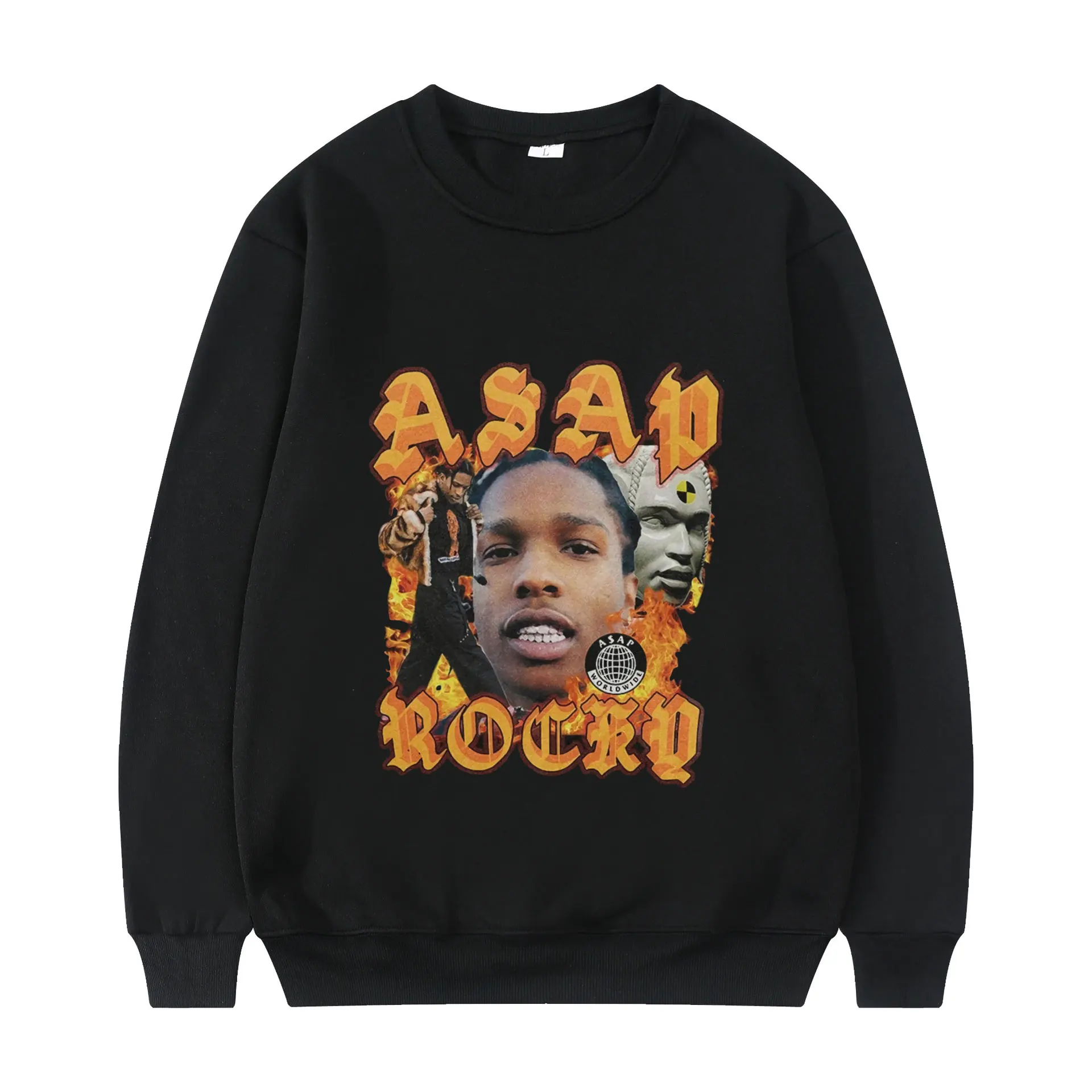 

New Hip Hop Rapper ASAP Rocky Sweatshirt Men Pullover Women Fashion Sweatshirts All-match Streetwear Oversized EU Size Clothes